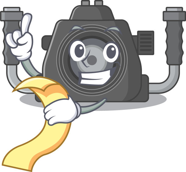 卡通人物水下摄像机图片下载