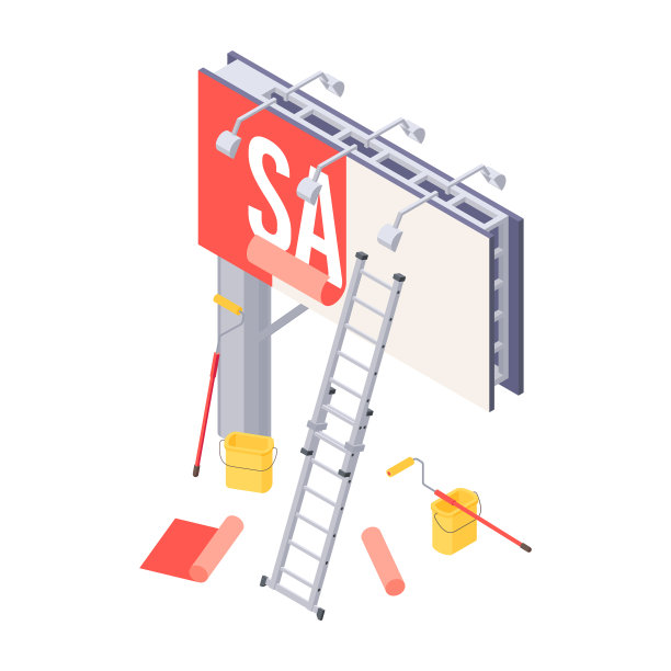 广告牌安装等距图片下载