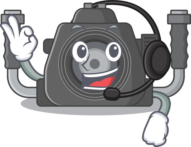 迷人的水下摄像机卡通人物图片下载