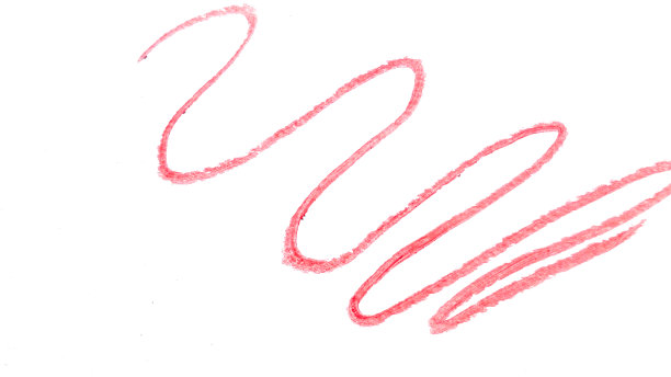 白色背景上红色口红的波浪纹图案，美丽和化妆的概念图片下载