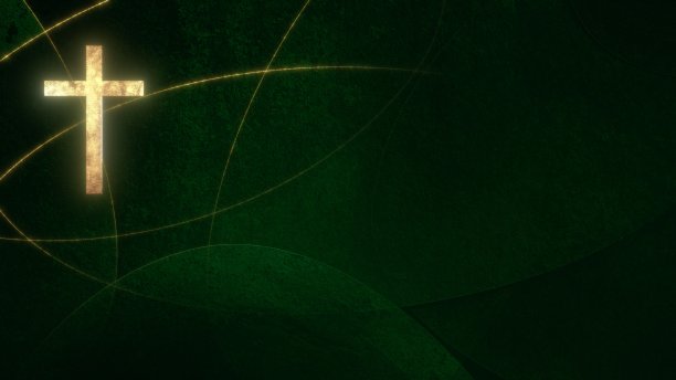 罗马基督教十字架上环绿色图形旗帜背景图片下载