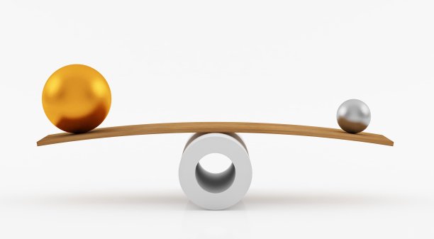 黄金白银的平衡图片下载