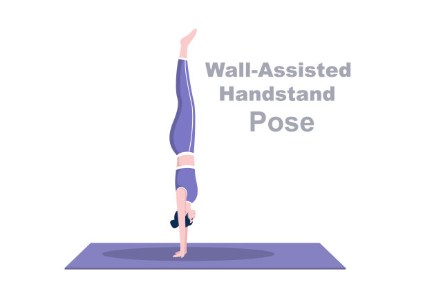 各种瑜伽姿势和健身运动与放松，冥想，健康的生活方式，平衡训练。插图图片下载