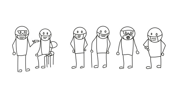 人们排队接种疫苗。图片下载