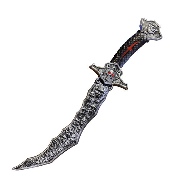 剑弯在白色的bg上图片下载