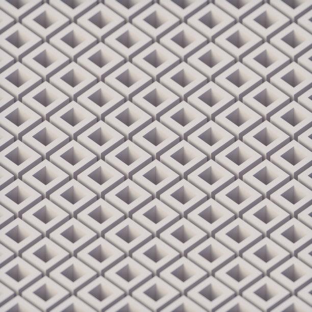 白色盒子的抽象几何图案。等距视图。景深。三维渲染数字插图图片下载