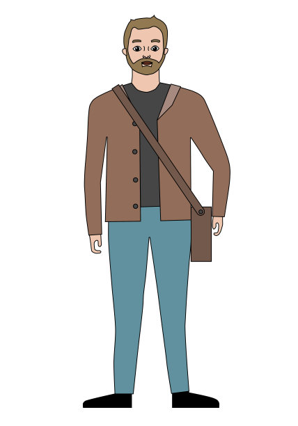 人站卡通人物孤立-向量图片下载