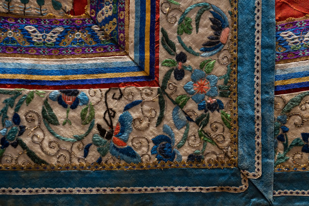 中国古代传统刺绣图案背景图片下载