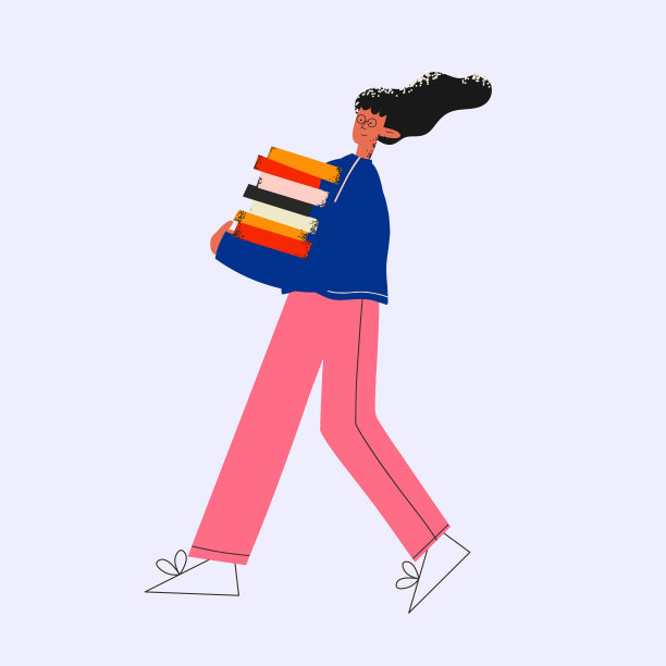 民族女商人带着一堆书和文件夹的文件。律师助理和法院书记员。职员正在做文书工作。办公室工作量，多任务处理和截止日期。时尚的纹理平图片下载