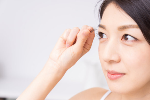 迷人的亚洲女人的美丽形象，假睫毛，图片下载
