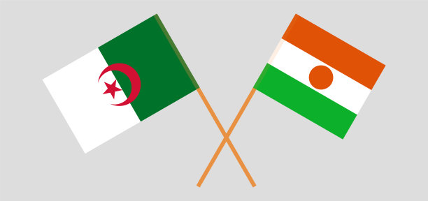 阿尔及利亚和尼日尔的交叉旗帜图片下载