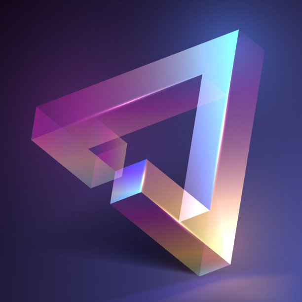 具有光效果的抽象几何物体图片下载