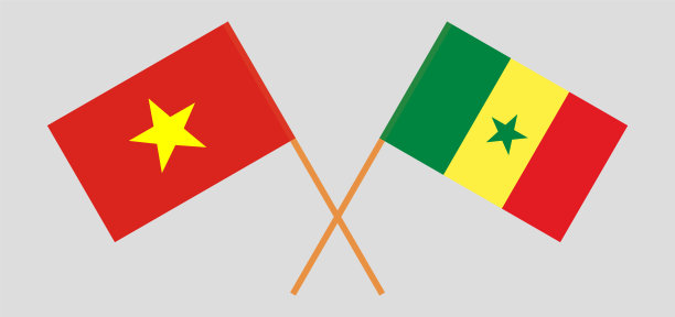 越南和塞内加尔的交叉旗帜图片下载