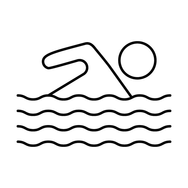 水上运动或游泳池矢量图标图片下载