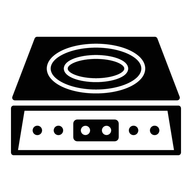 电炉概念矢量感应加热器图标设计图片下载