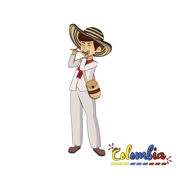 传统的哥伦比亚人吹长笛图片下载