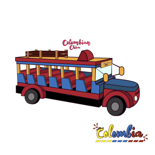 孤立的哥伦比亚芝瓦巴士图片下载