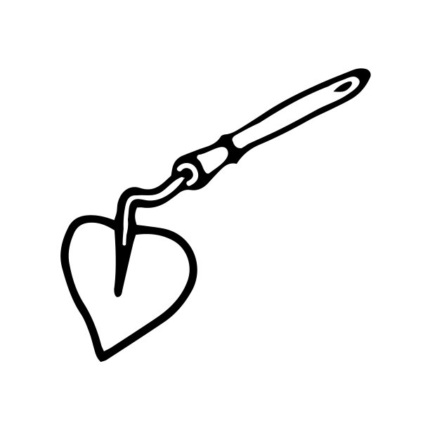 有短柄的锄，用于园艺。图片下载