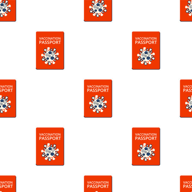 疫苗接种的护照。纺织品和包装用无缝图案。接种疫苗和新的旅行。向量图片下载