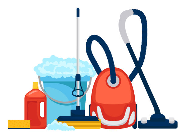 清洁服务。矢量概念家居用品和清洁产品的横幅，网站，信息图表，清洁。卫生和化工产品。图片下载