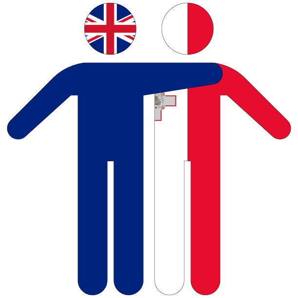 英国-马耳他/友谊概念上的白色背景图片下载