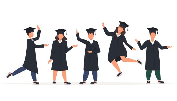 2021级。一群快乐的毕业生穿着学位服、学位袍和毕业帽，手持学位证书。图片下载