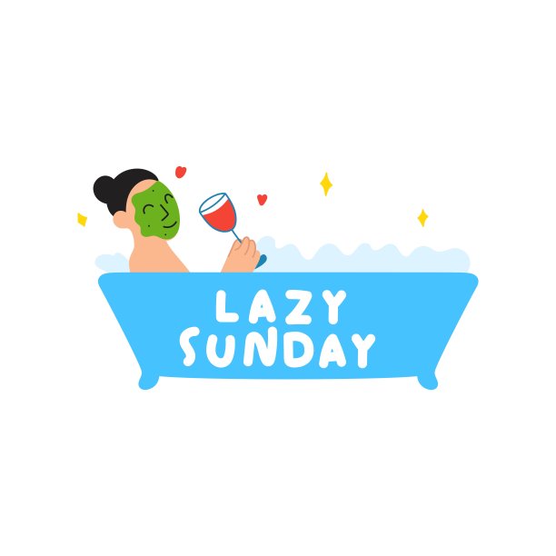 一个女人拿着一杯酒躺在浴缸里，脸上敷着美容面膜。懒散的周日。图片下载