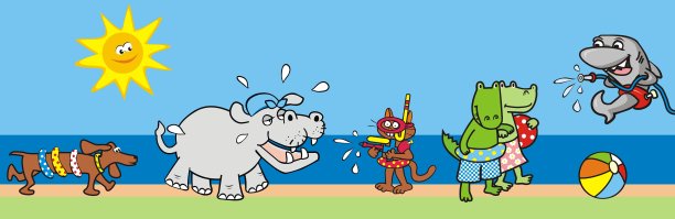 海滩上的动物，eps。图片下载