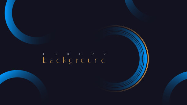 深蓝色背景与蓝色圆圈矢量插图。图片下载