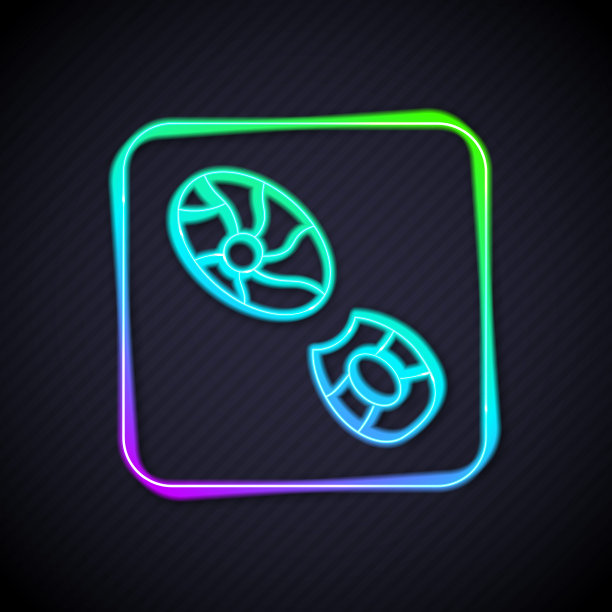 发光的霓虹灯线人类脚印鞋图标隔离在黑色背景。鞋鞋底。向量图片下载