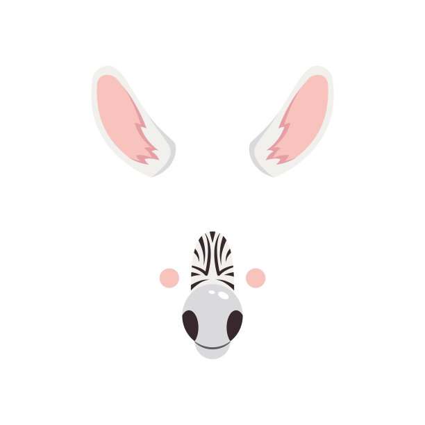 在聚会上做一只斑马。面具。矢量插图孤立在白色背景图片下载