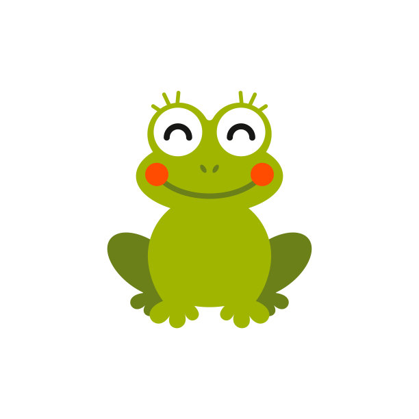 小青蛙。一个可爱的小青蛙的矢量插图图片下载