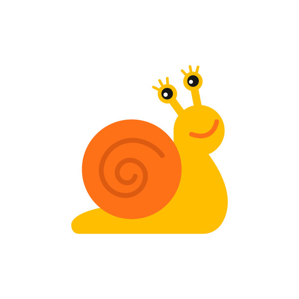 可爱的卡通蜗牛在白色的背景。矢量插图。图标图片下载