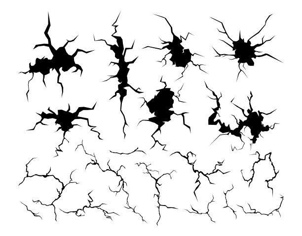 裂缝集，裂裂崩塌，震击破坏黑效应图片下载