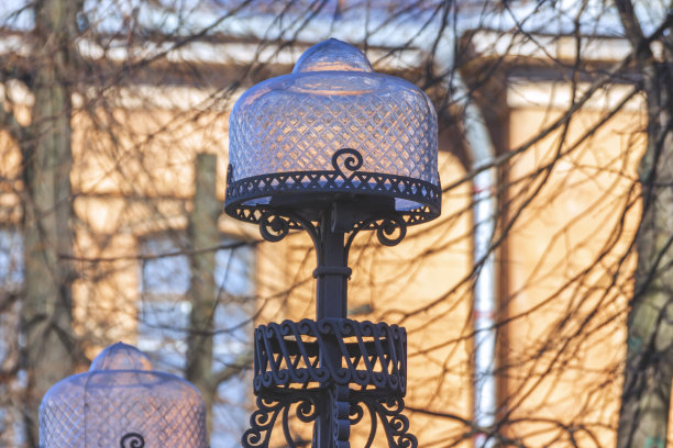 圣彼得堡风景如画的街灯。图片下载