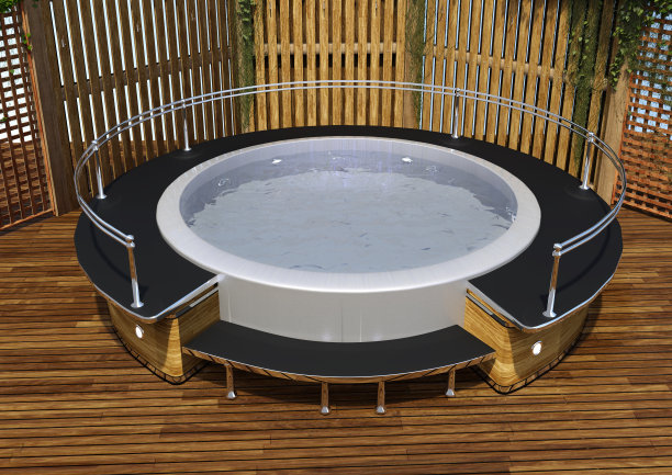 3D插图热水浴缸图片下载