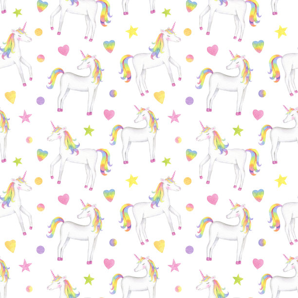 水彩独角兽模式图片下载