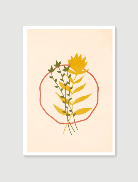 色彩柔和的当代艺术海报。植物墙艺术载体。简约自然的墙壁艺术。植物艺术设计版画、墙纸、封面。现代向量插图。图片下载