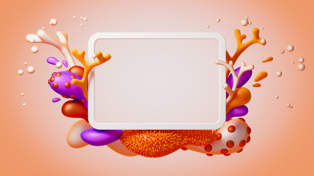 涂鸦框架浮动在五颜六色的背景。图片下载