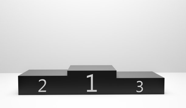 讲台上的3 d渲染。获奖的现实基座。插图的三个几何楼梯图片下载