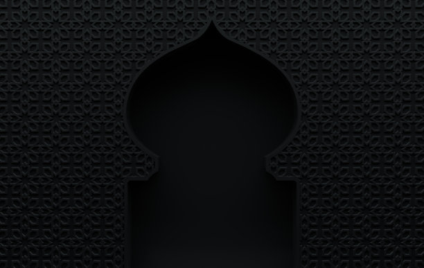 3d渲染清真寺元素在复杂的阿拉伯，伊斯兰建筑风格。Ramadan Kareem是光辉的斋月的名字。穆斯林社区节日。图片下载