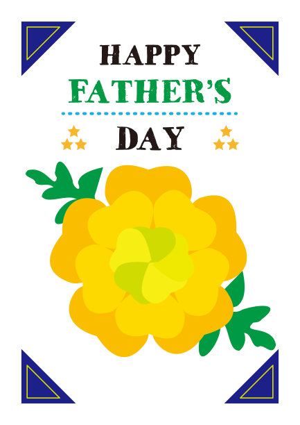 “父亲节快乐”黄花简单贺卡图片下载