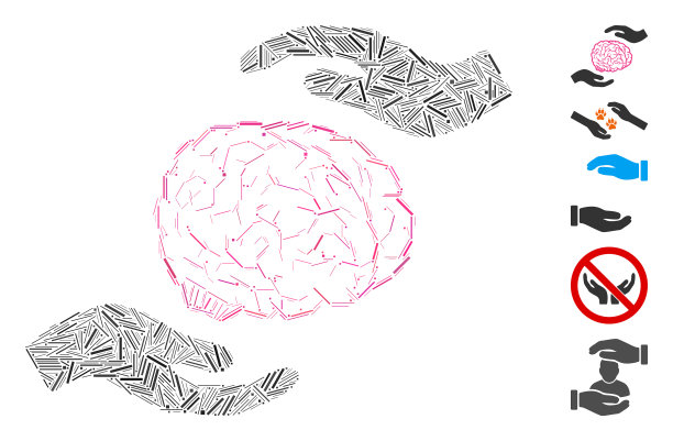 Dash拼贴脑护理手图标图片下载