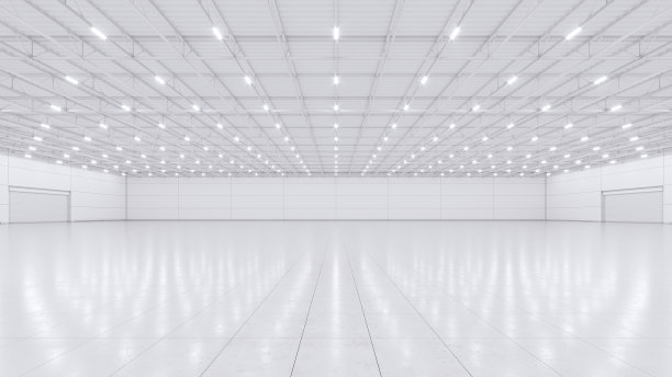 空展览空间的3D渲染。展览和活动的背景。瓷砖地板上。营销模型。图片下载