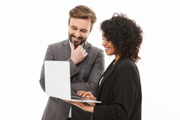 一对幸福的商业夫妇的肖像图片下载