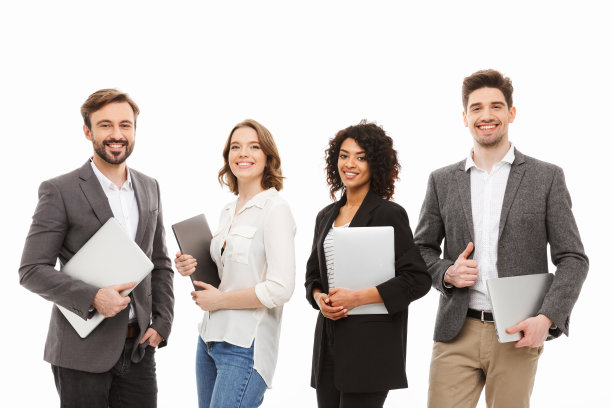 一群自信的多种族商人的肖像图片下载