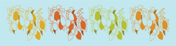 设置橙柑橘元素卡通图标设计图片下载