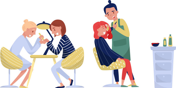 年轻女子在美容院做指甲图片下载