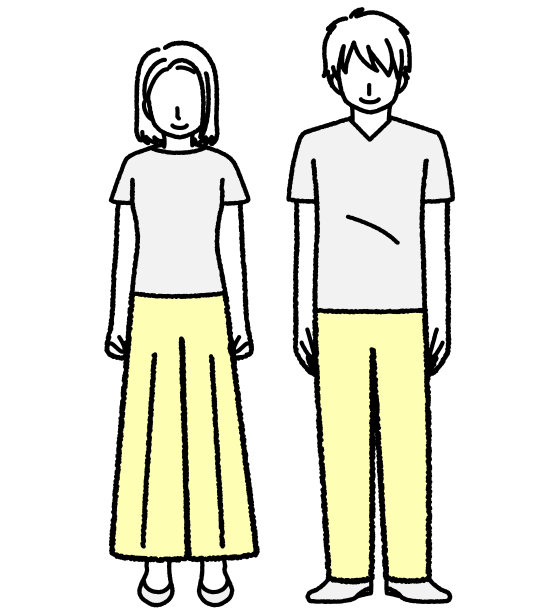 这是一对年轻夫妇站着的插图。图片下载