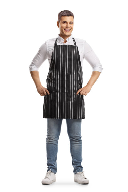 一个穿着围裙的英俊男子的全身像图片下载